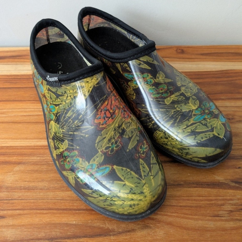 Sloggers Women's 10 Waterproof Garden Clogs Floral Print‎ Slip On